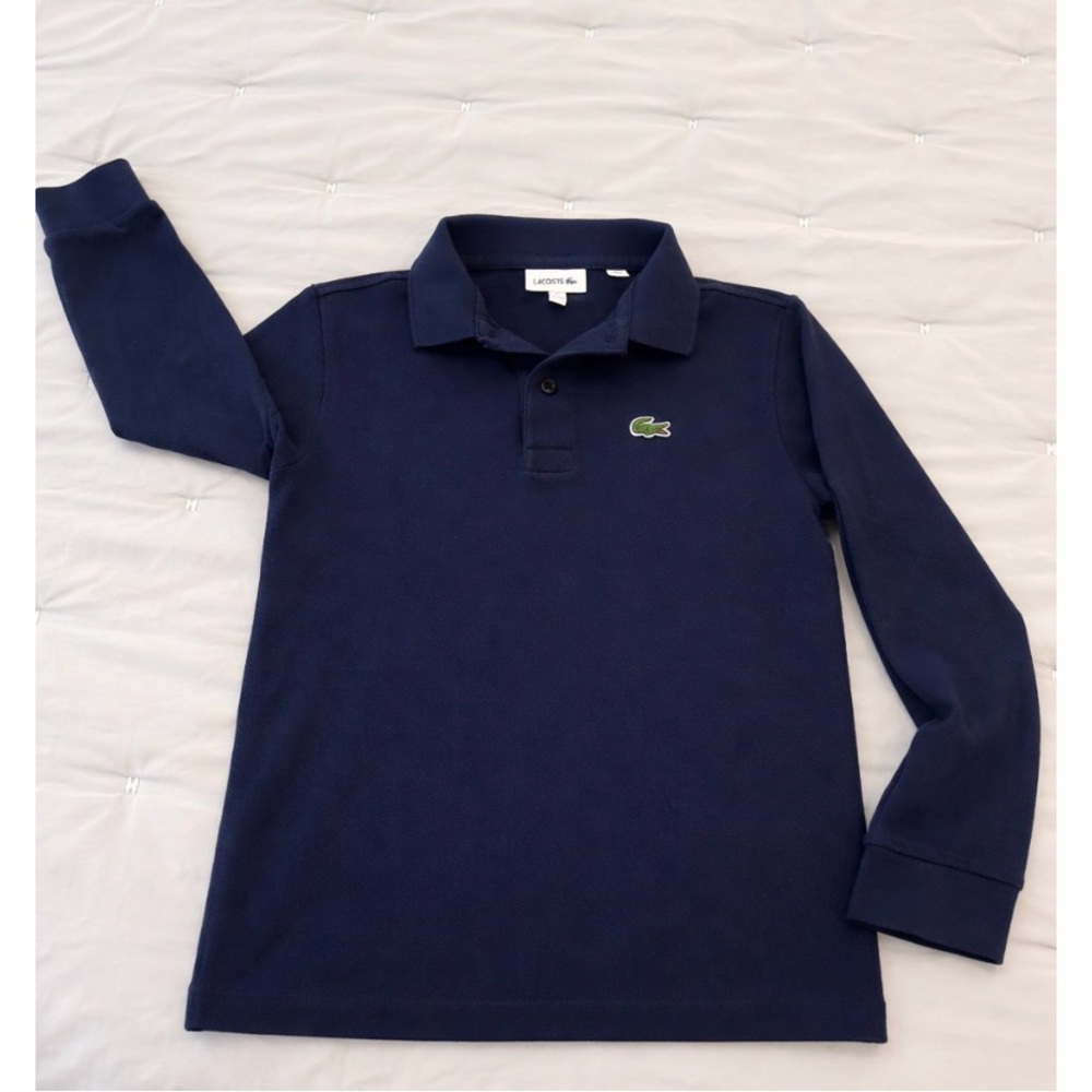 Lacoste Kids Dark Blue Long Sleeve Polo